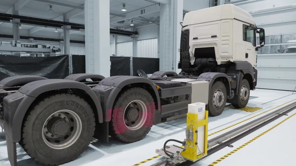 Wheel alignment for commercial vehicles by Dürr